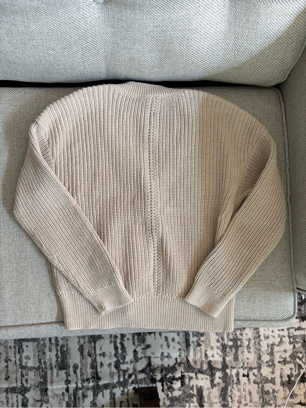 pact Women's Flax Heather Luxe Knit Cardigan XS - Picture 9 of 11